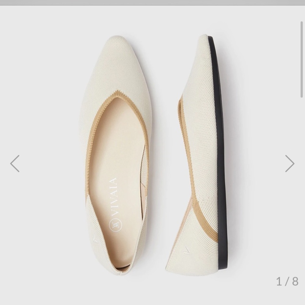New Vivaia Vienna cream ivory flats size 37.5
